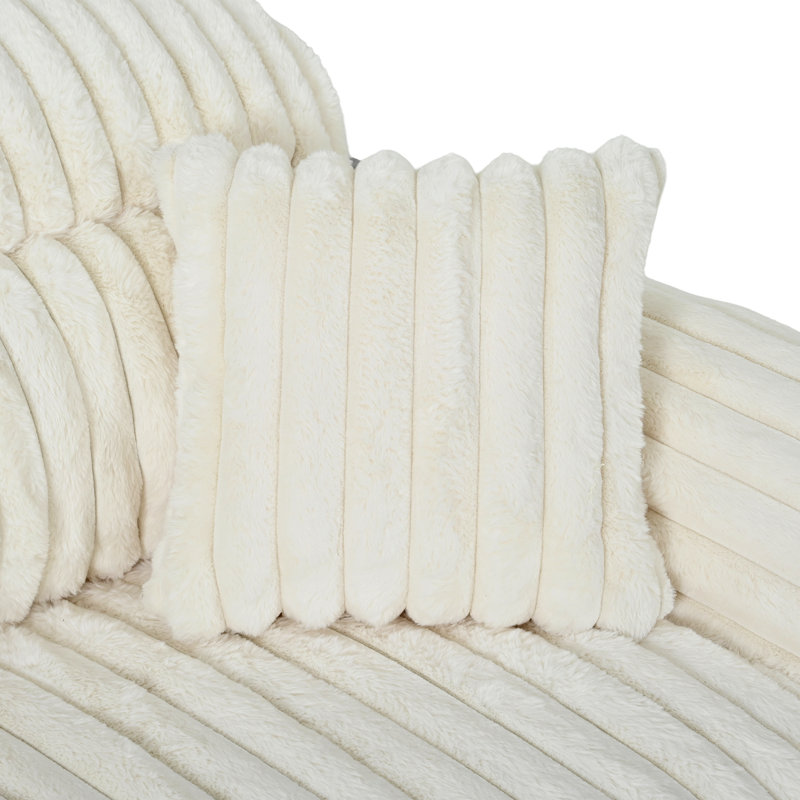 Canapé moderne avec méridienne 65,25 po Cloud, Beige