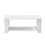 Une table basse blanche moderne et pratique. La table basse à double couche est fabriquée en panneau de fibres à densité moyenne. Convient pour le salon, la chambre à coucher et le bureau.-134310936
