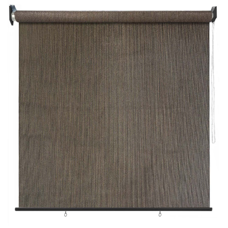 Rideau roulant d'extérieur, stores pare-soleil pour la terrasse, protection UV, Moka, L 84 po x L 96 po