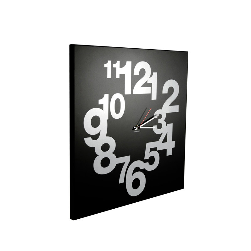 Ampthill Metal Wall Clock, Black/White