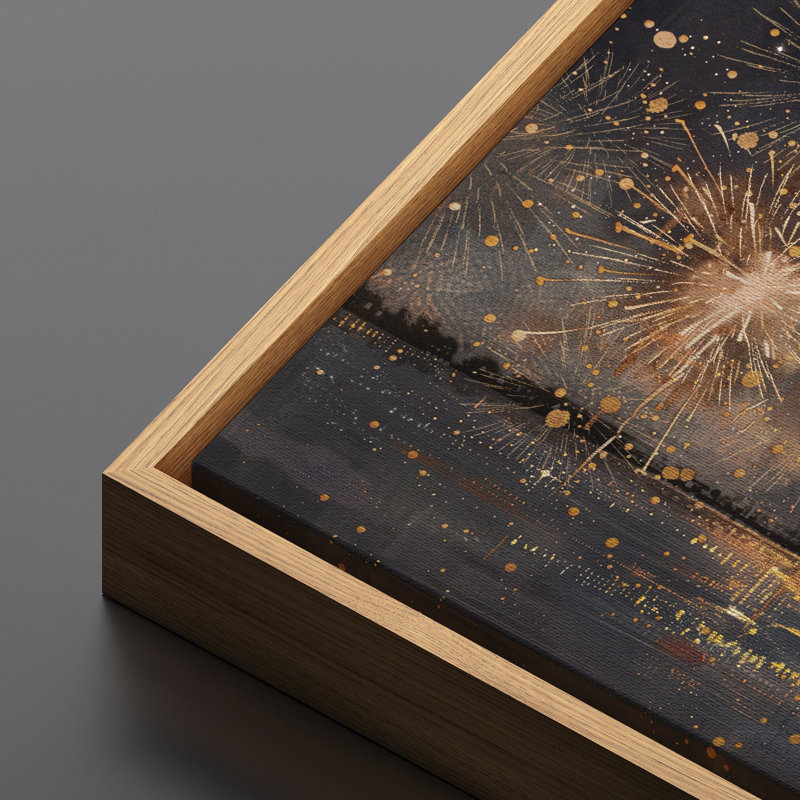 Feux d'artifice horizontal, art mural encadré, impression de feu d'artifice du 4 juillet ou du Nouvel An, H 30 po x l 60 po