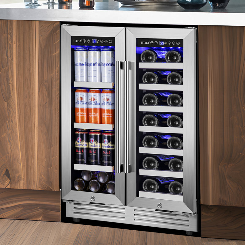 24" Stainless Steel Dual Zone Wine and Beverage Refrigerator
