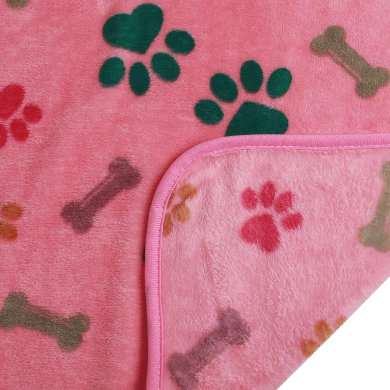 1 paquet de 3 couvertures Fluffy Premium, Rose/Blanc