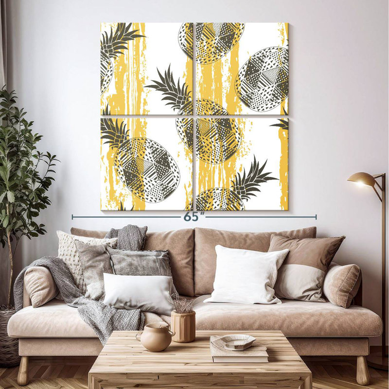 Yarlin Geometric Pattern Pineapples, 50" H x 50" W