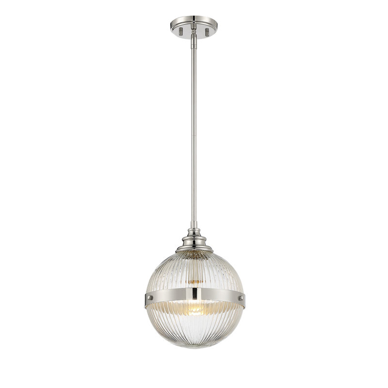 Luminaire suspendu sphère 1 lumière Ker Wilma, Nickel poli