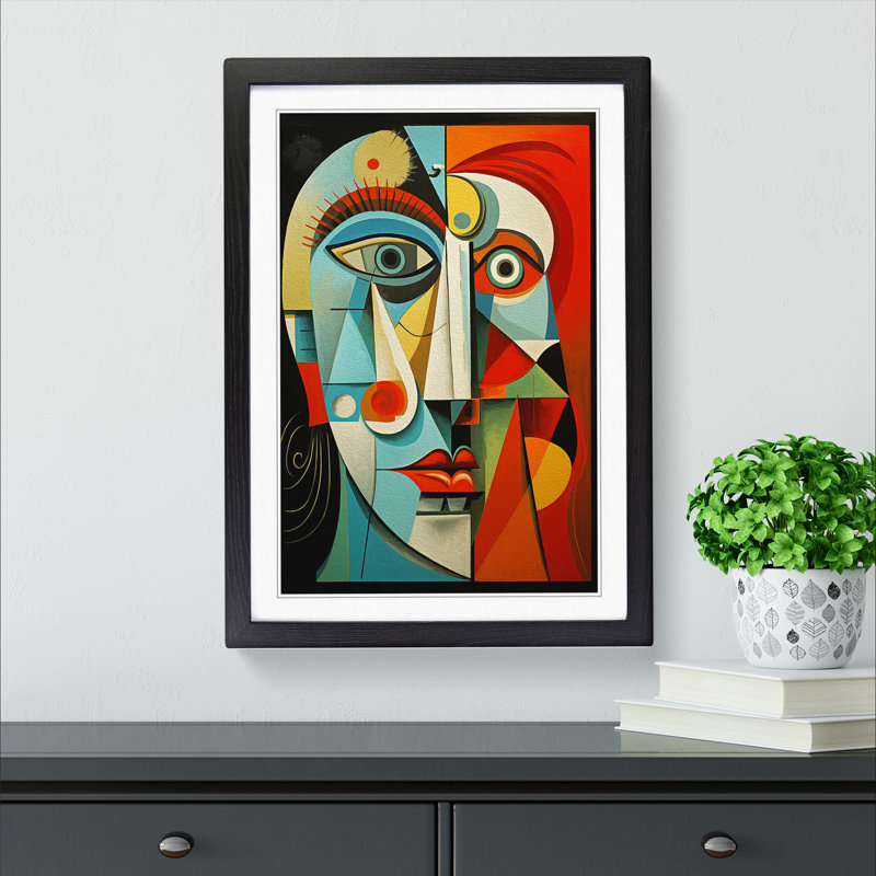 Pablo Picasso Tachisme - Single Picture Frame Print on Wood, Black Framed, 46cm H x 34cm W x 2cm D