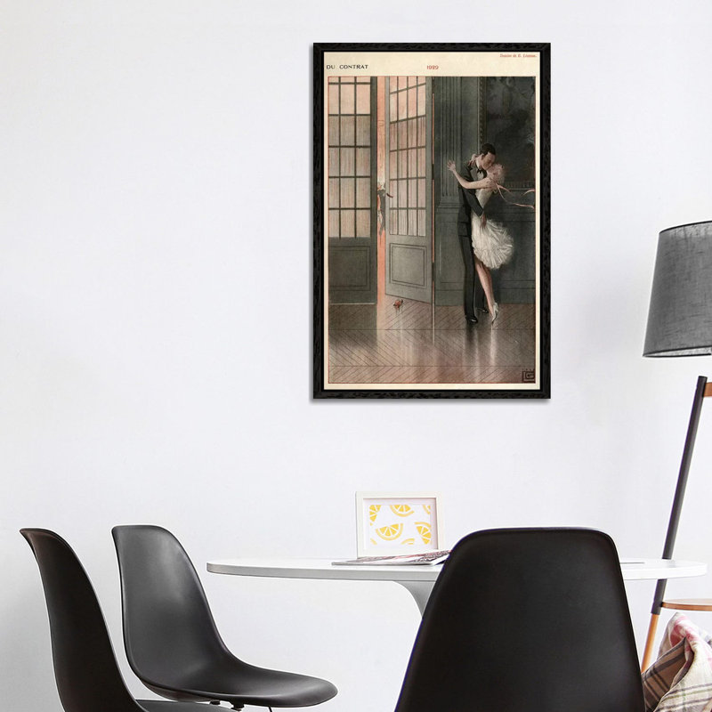 1929 La Vie Parisienne Magazine Plate - Print on Canvas, 101.6cm H x 66.04cm W x 3.81cm D, Black Floater Framed