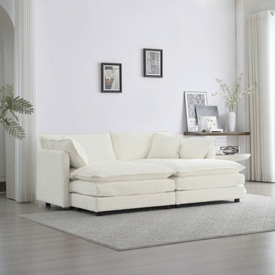 Jeffers Chenille Fabric Upholstered 4-Piece Sectional Sofa