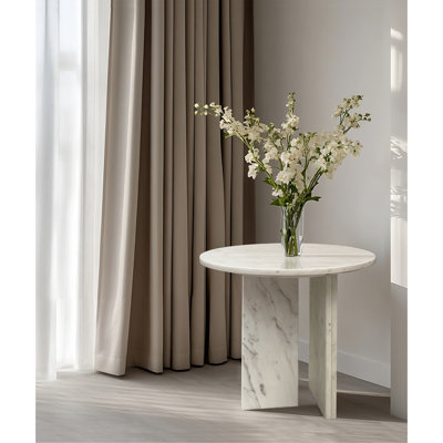 Petite table basse en marbre blanc naturel pour le salon - marbre véritable