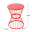 Table d'appoint d'extérieur en fer rouge de 16 po au design épuré moderne thermolaqué