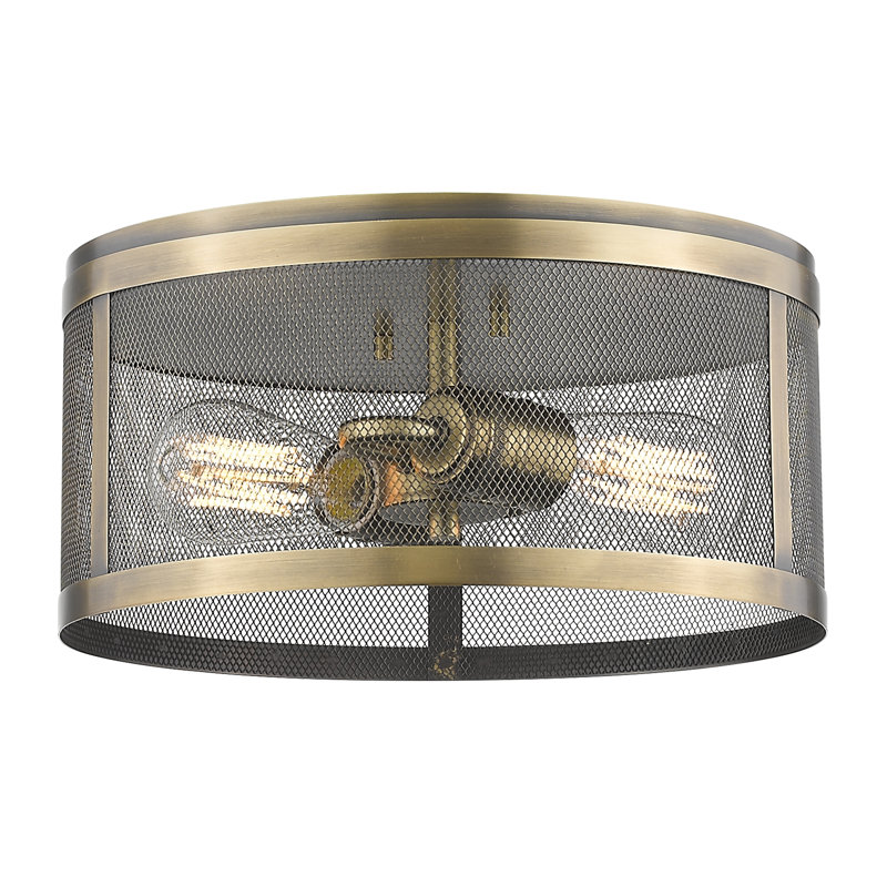 Alyria Steel Flush Mount, Natural Brass