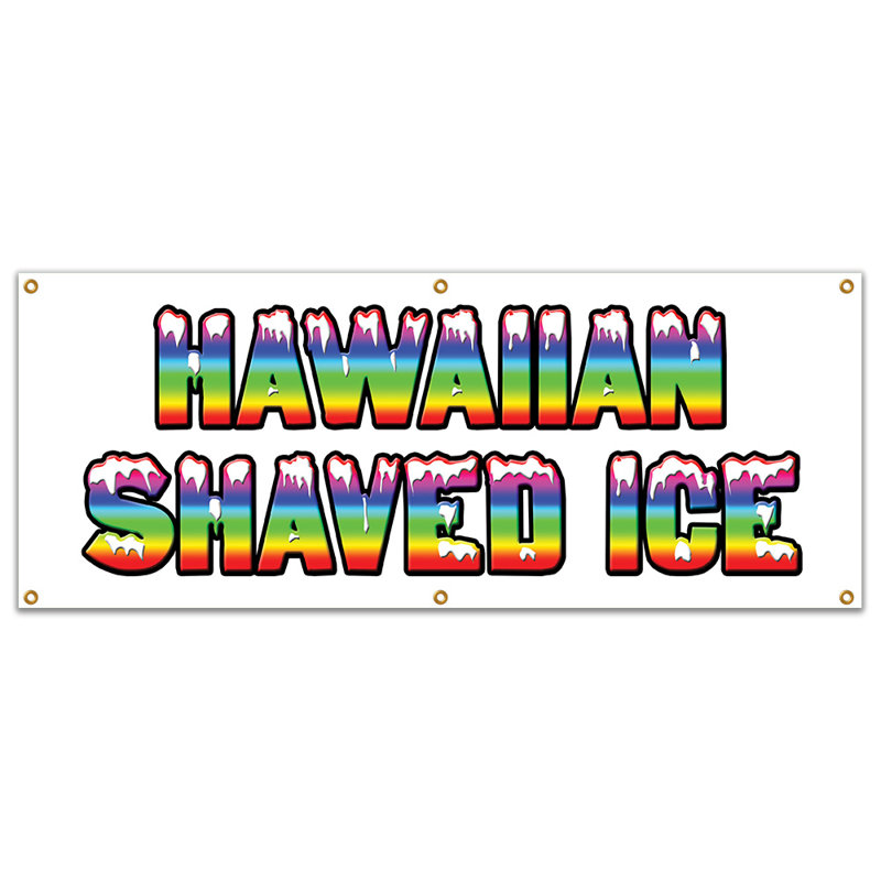 Bannière hawaïenne avec glace pilée
