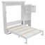 Lit escamotable avec plusieurs tablettes de rangement et décoration à persiennes-923648870