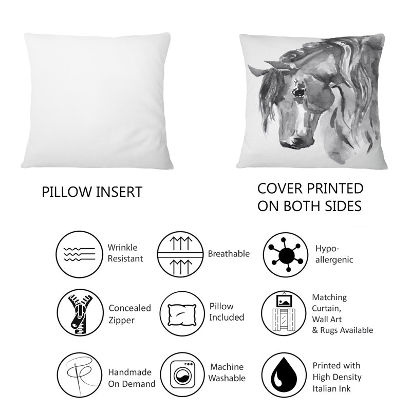 Coussin décoratif noir et blanc I