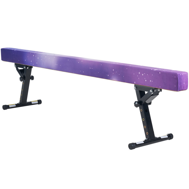 Poutre réglable Balane pour enfants, poutre de gymnastique de 8 pi, poutres de plancher hautes et basses de 5 hauteurs réglables pour tous les niveaux de gymnastique, équipement de gymnastique professionnel pour la maison et le centre de gymnastique, Galaxy
