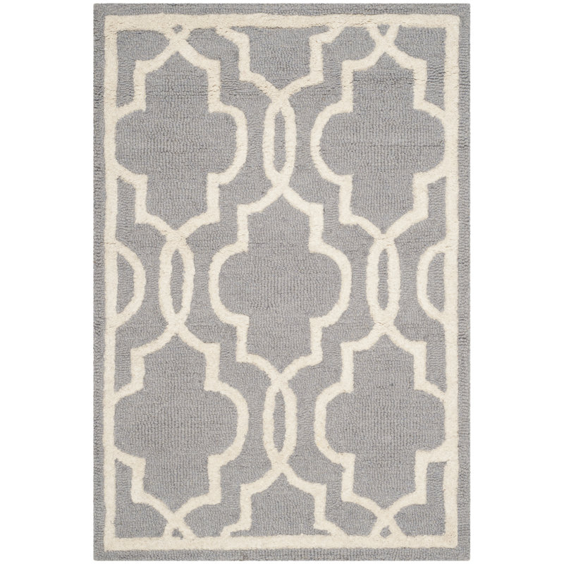 Spurgeon Geometric Wool Hand Woven Area Rug, Rectangle 61 x 91 cm