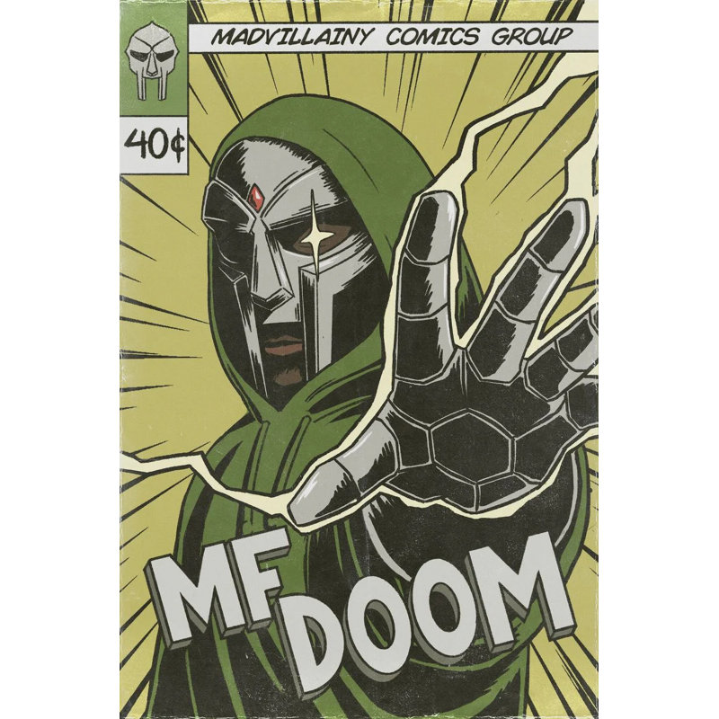  Officiellement sous licence MF Doom - Madvillainy Comics, affiche d'art - 24 x 36 po - reproduction décorative - papier affiche - prêt à encadrer