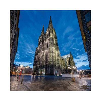 Cologne Cathedral At Night by Jan Becke - Wrapped Canvas Print