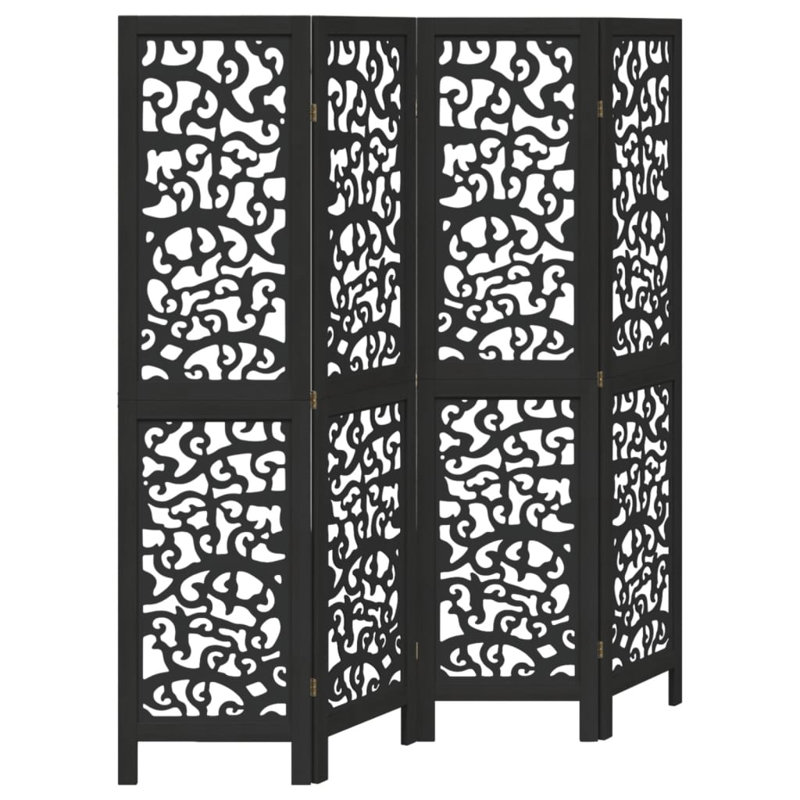 145 cm W x 160 cm H 4 - Panel Solid Wood Folding Room Divider
