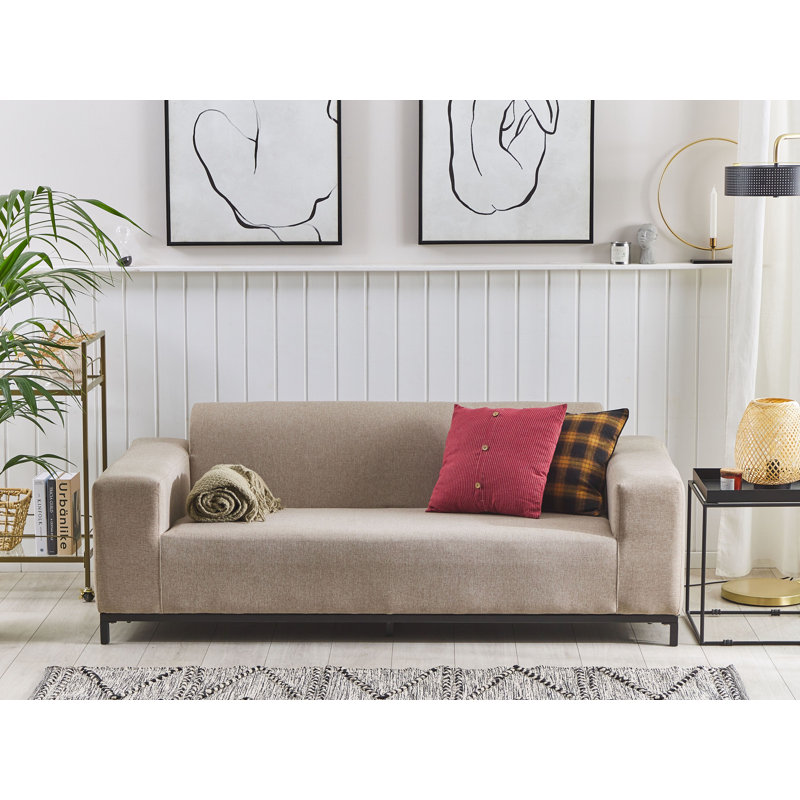 Booragoon 186cm Wide Metal Patio Sofa, Beige