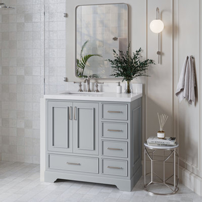 Meuble-lavabo simple avec plateau Abshire 37