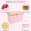 Boîte de rangement rose à tampons Bow-Print