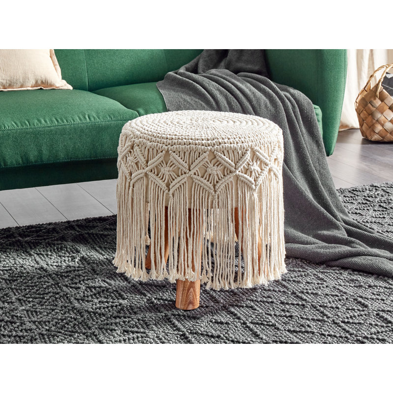 Chelzie 40cm Wide Round Footstool Ottoman