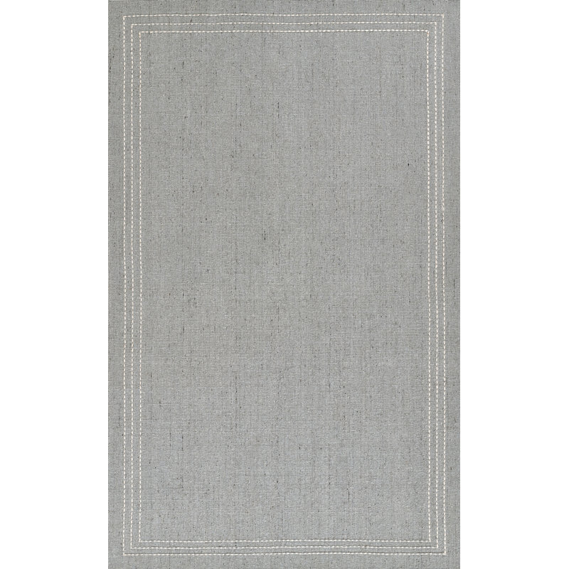 Tapis bleu clair en laine et polyester tissés à la main Momeni Oliver, Rectangle 3 pi 6 po x 5 pi 6 po