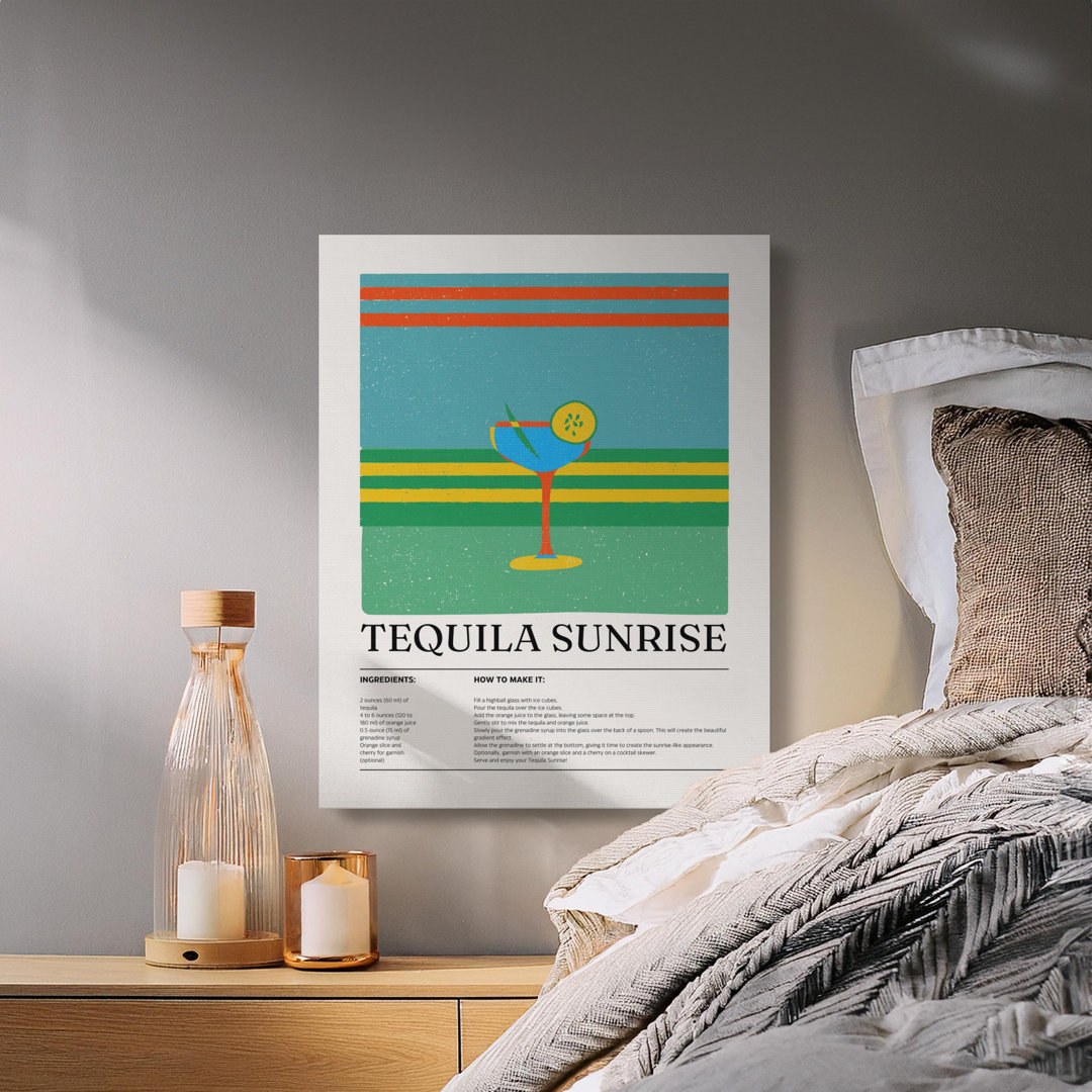 Retro Tequila Sunrise Drink Canvas Art