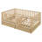 Full Size Wood Daybed with Fence Guardrails and 2 Drawers, Natural