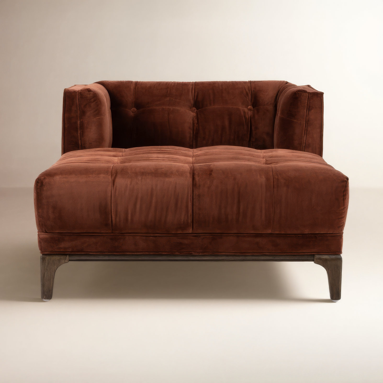 Bari Upholstered Chaise Lounge, Surrey Auburn Velvet