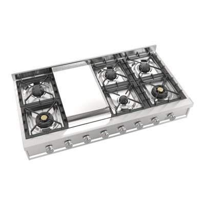 ILVE Professional Plus II 48 inch Built-In Gas Rangetop with Griddle, in Stainless Steel