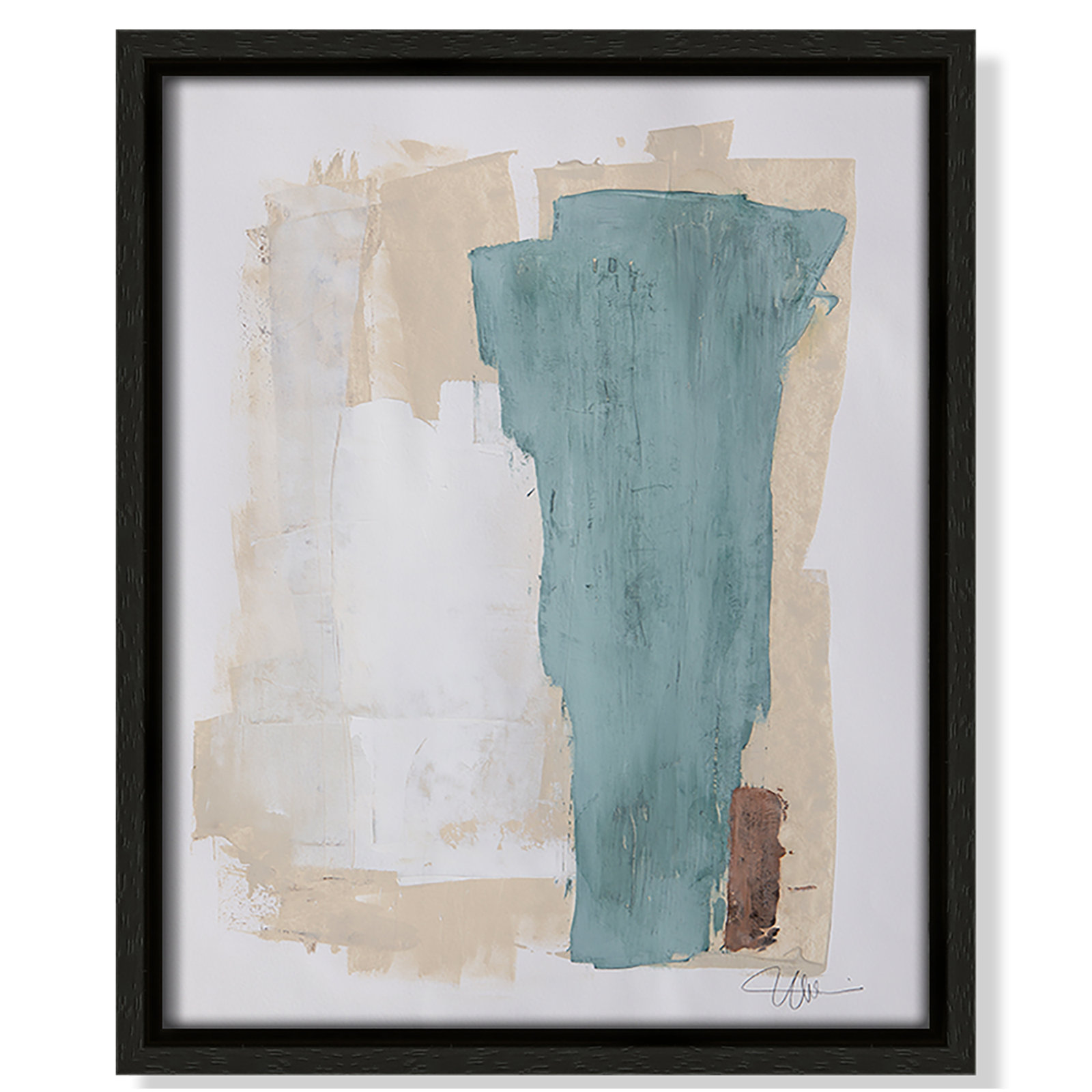 Hubbard "Together We Work-II" Print, Espresso Framed, 11.5" H x 9.5" W x 2" D