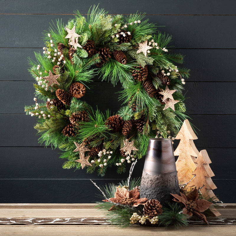 2 Piece Mango Wood Tree Accents Set