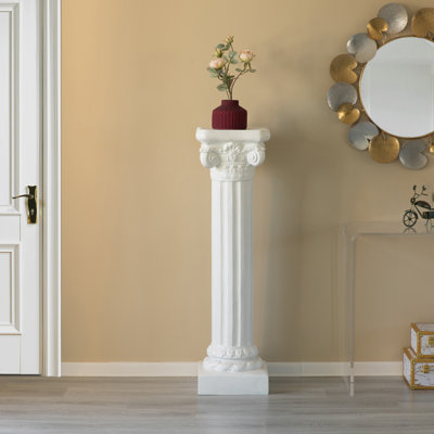 Fiberglass White Plinth Roman Style Piller Pedestal Vase Stand- Photography Props