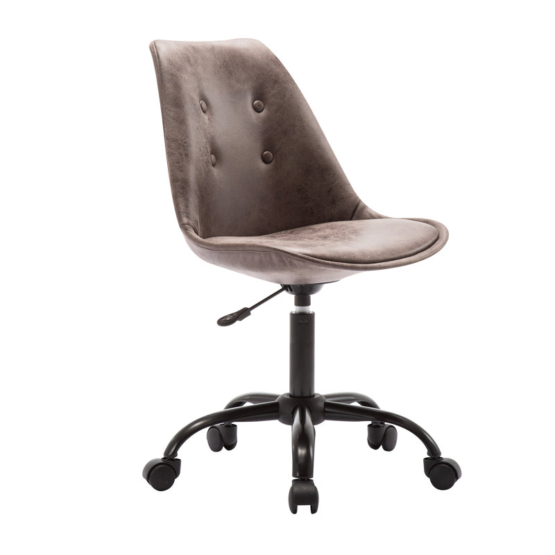 Suede Office Chair, Dark Grey