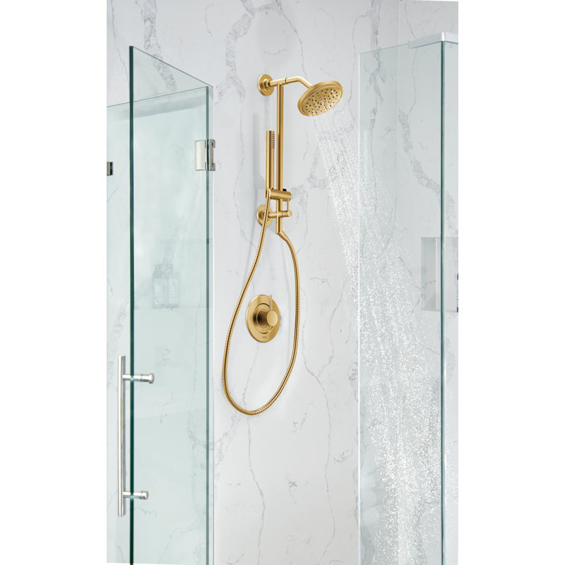 Fina Premium 2.5 GPM Rain Shower Head, Brushed Gold