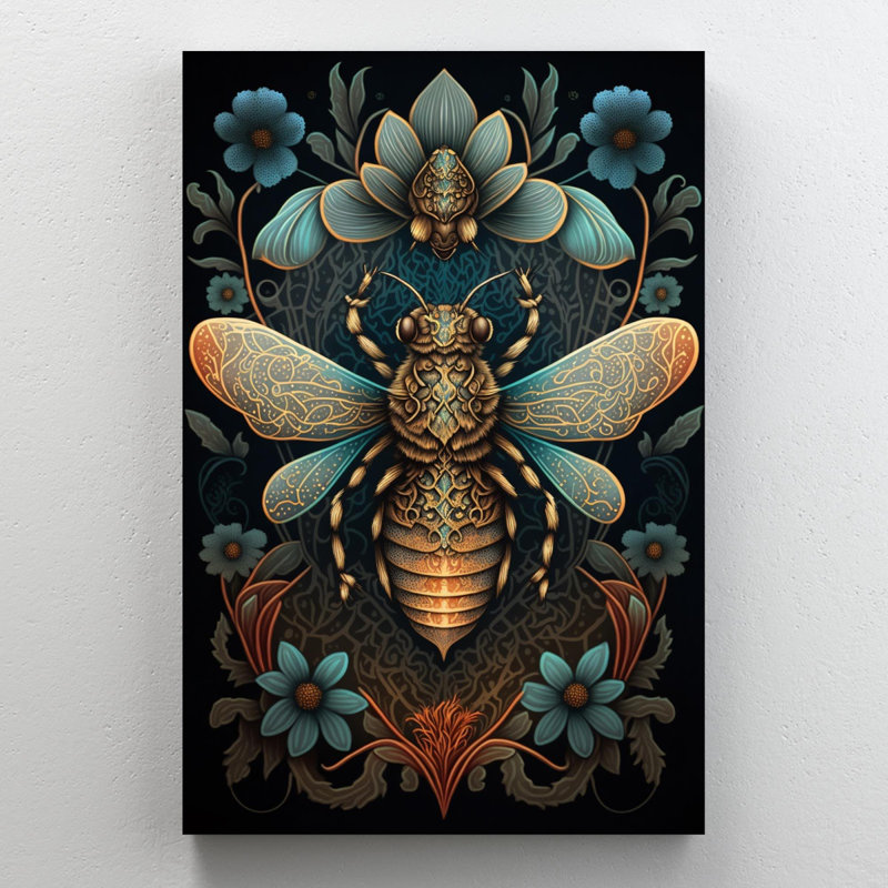 «Lilies and Bee», impression sur toile tendue, H 36 po x l 24 po x P 1,25 po