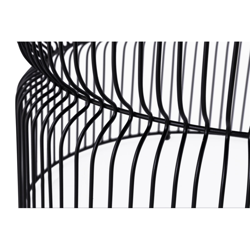 Contemporary Metal Nested Base Tinted Top Material 30" Round Coffee Table Only The Table, No Chairs., Black