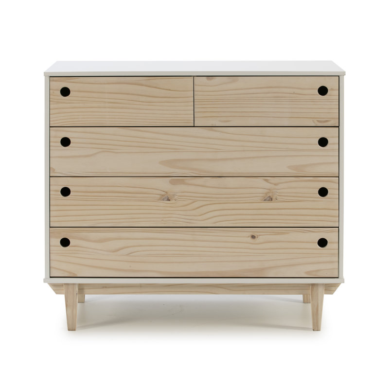 Lawrie 90cm W 5 - Drawer Chest of Drawers