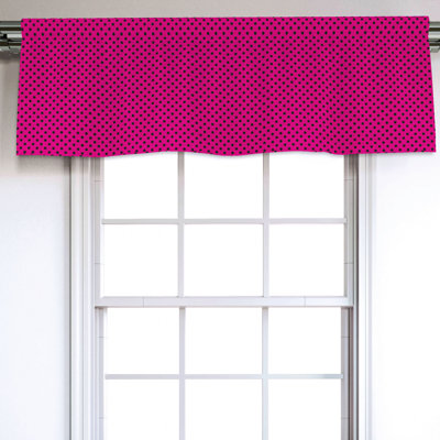 Sateen Polka Dots Ruffled Window Valance