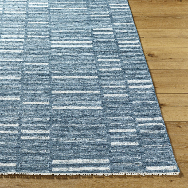 Caniesha Flatweave Wool Striped Indoor Rug, Rectangle 6' x 9'