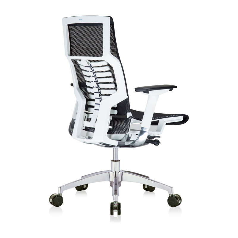Mesh Executive Chair with Headrest, White, Black