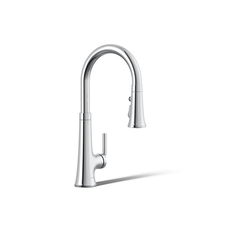 Tone Single Handle Pull Down Kitchen Sink Faucet with Three-Function Pull Down Sprayer