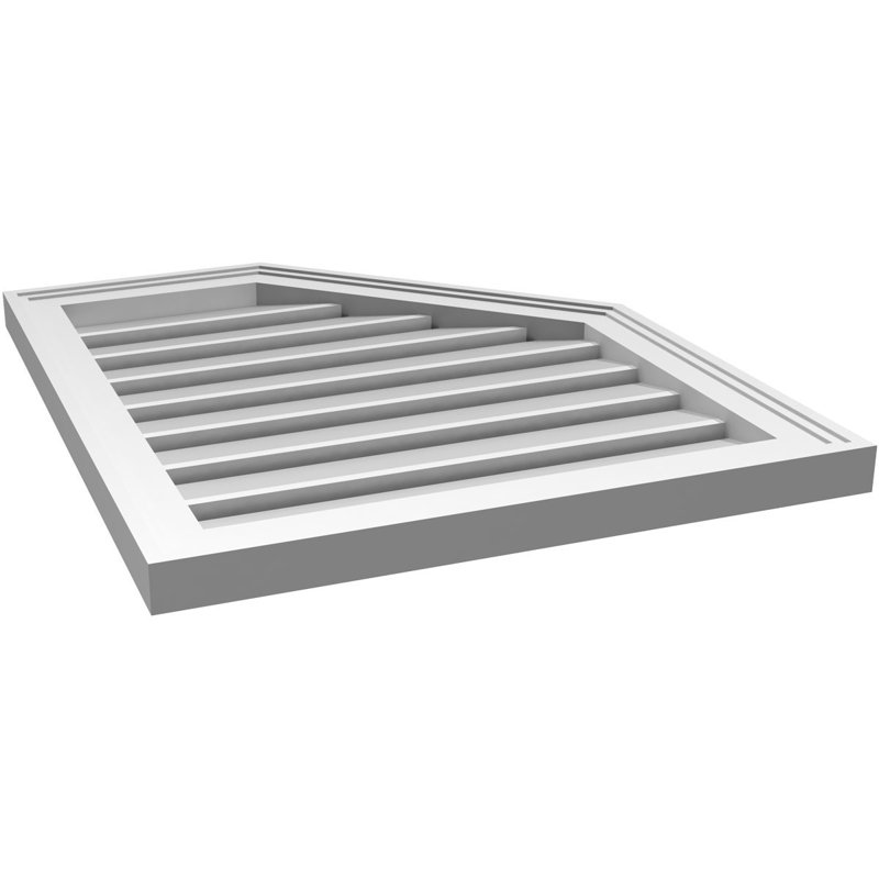 Évent en poire fonctionnel en demi-octogone à droite en uréthane Signature, H 26 po x l 22 po x P 1,5 po