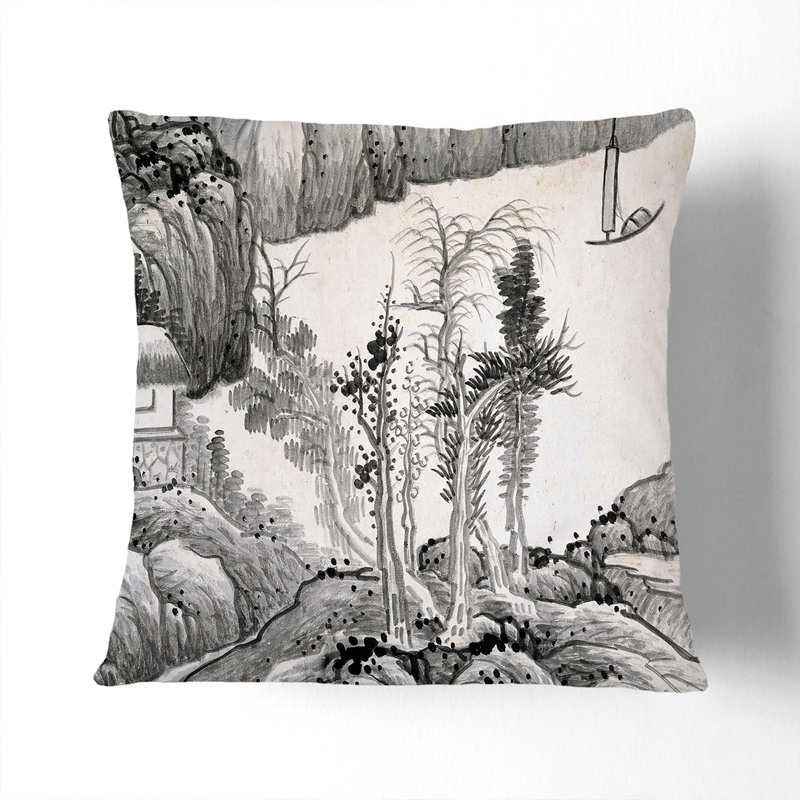 Floral Square Cushion, 55cm H x 55cm W x 20cm D, White