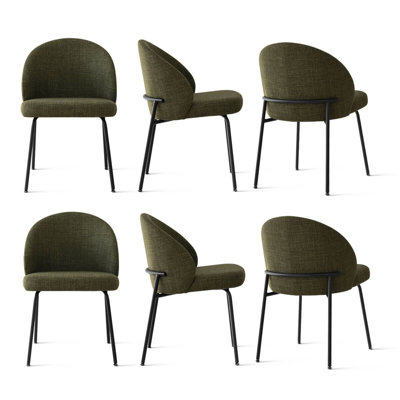 Chaises de salle à manger rembourrées, ensemble de 6