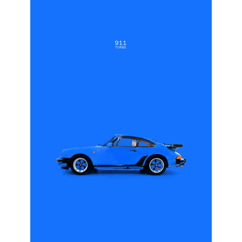 Reproduction sur toile tendue de la «911 Turbo Blue» par Mark Rogan, H 16 po x l 12 po
