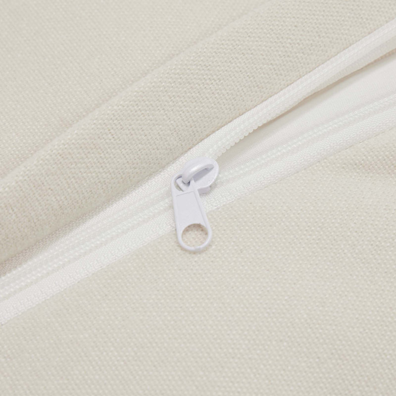 Canapé moderne à 3 places en chenille avec accoudoirs polyvalents et coussins moelleux, Crème, crème