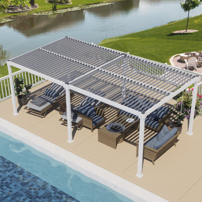 19 pi. L 10 pi. Pergola en aluminium